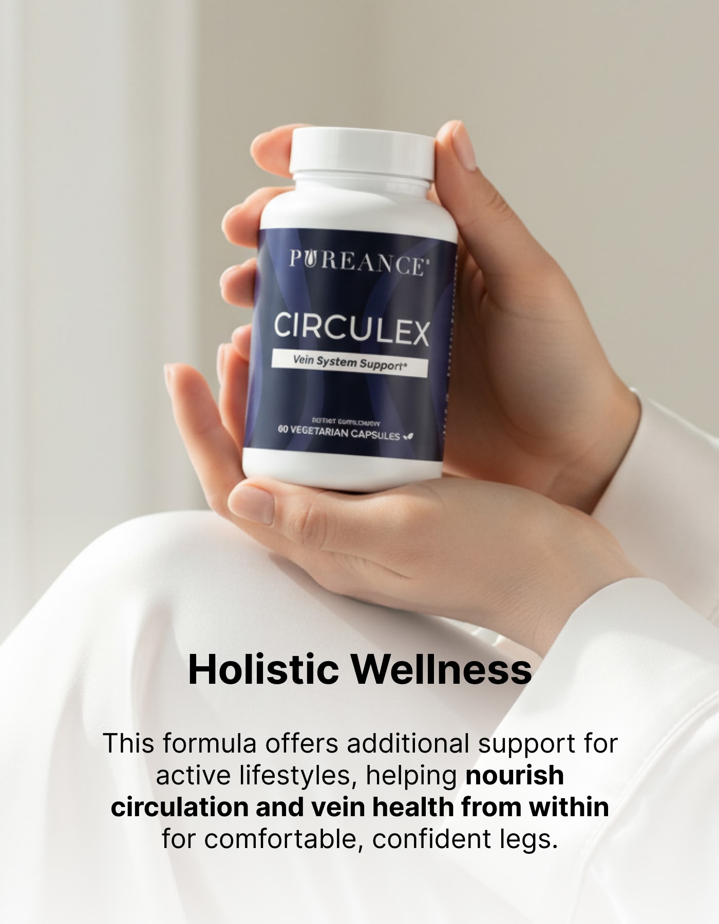 Close-up of Circulex bottle held in hands