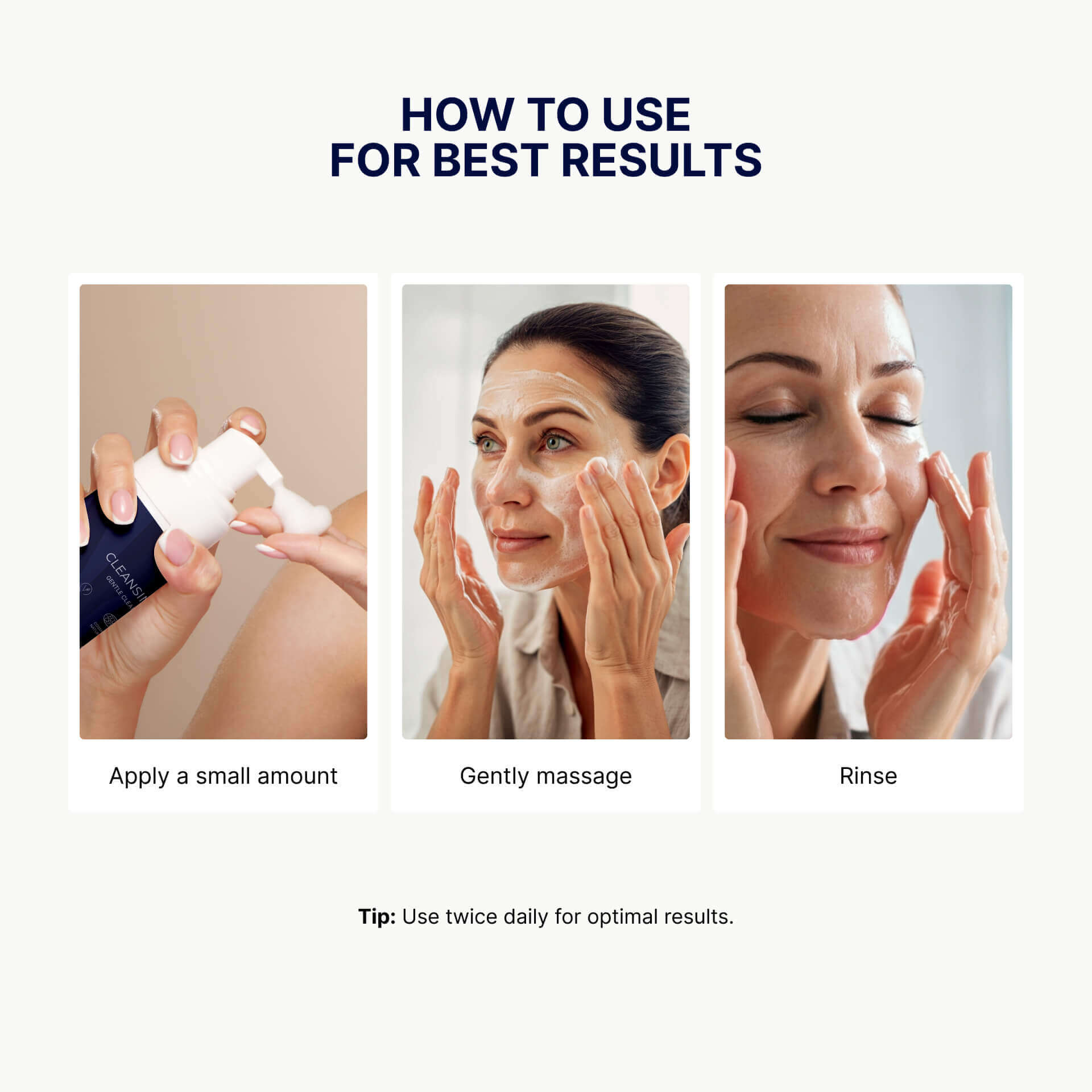 How to use: Apply, massage gently, and rinse for smooth skin