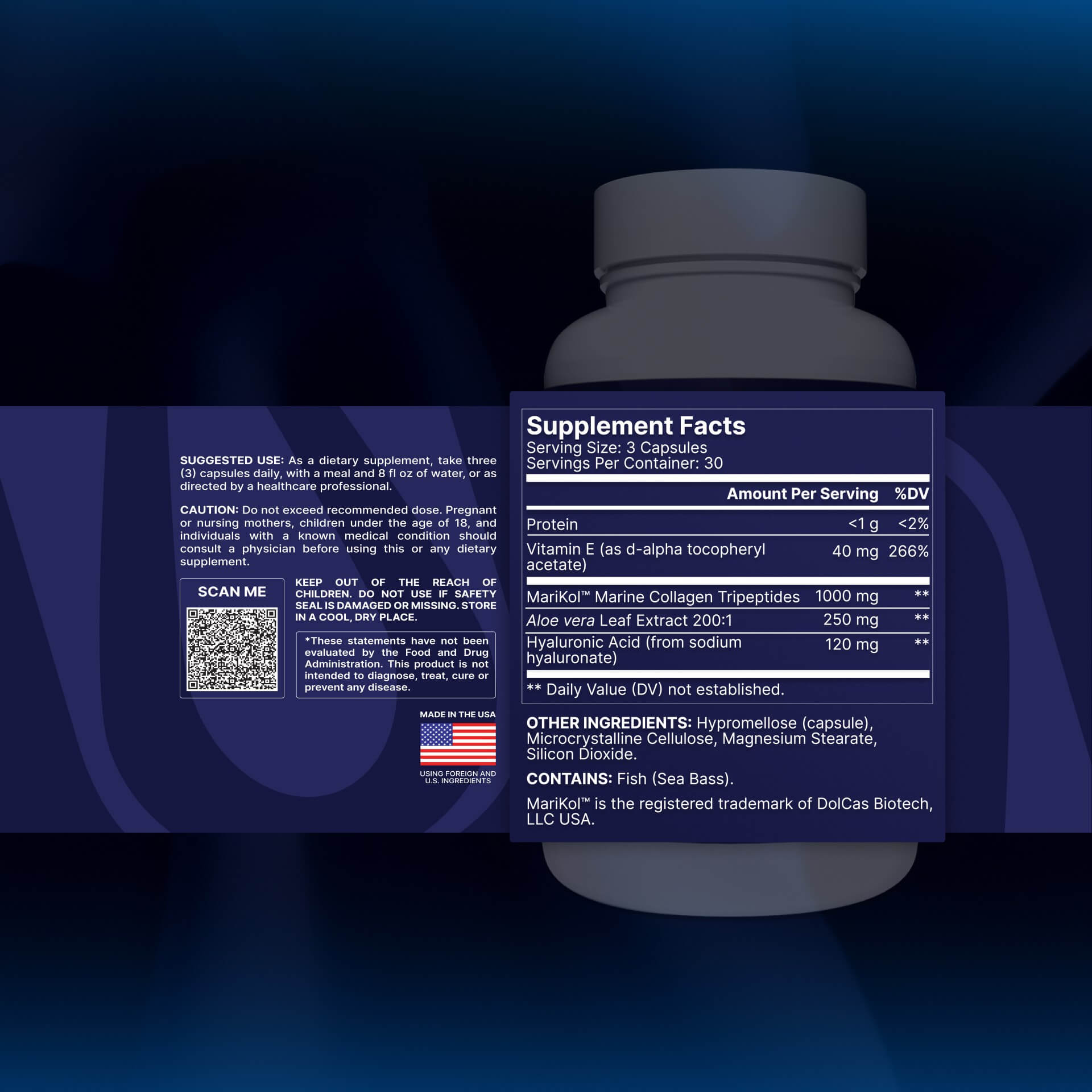 Supplement facts of DeepSea Collagen