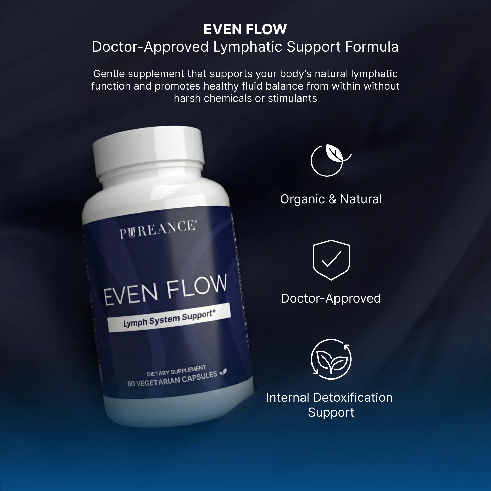 Even Flow bottle highlighting natural formulation