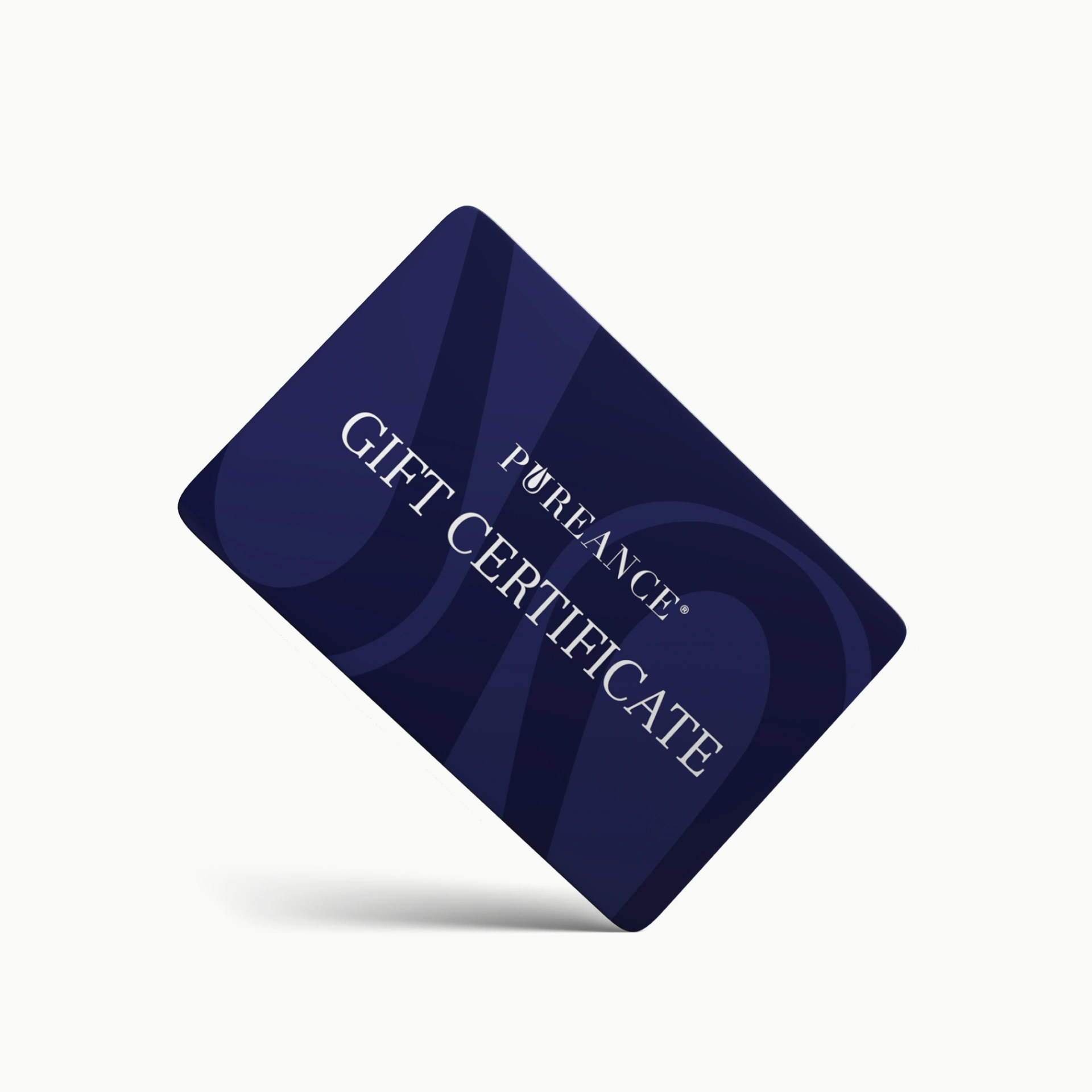 Gift card with $ displayed, lying on top of a dark blue envelope