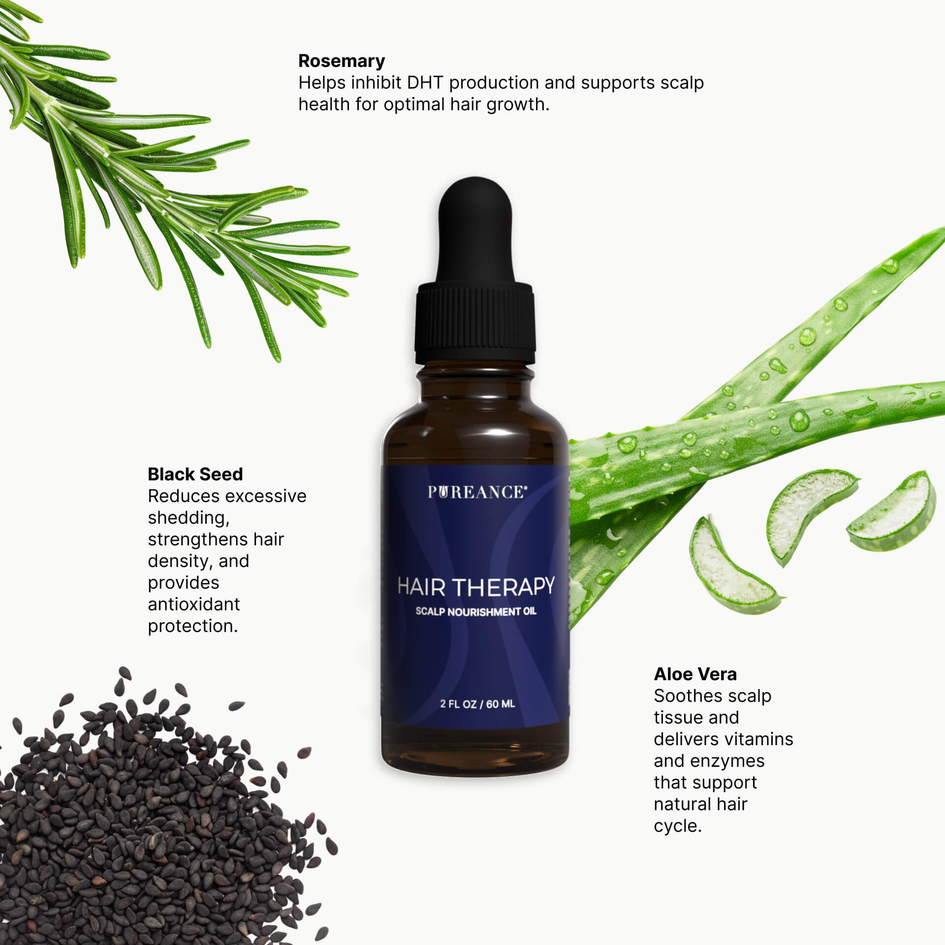 Hair Therapy moisturizing scalp oil with key ingredients