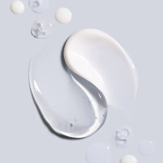 Two smooth skincare textures