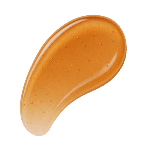 A warm amber gel texture with a smooth, lightweight consistency