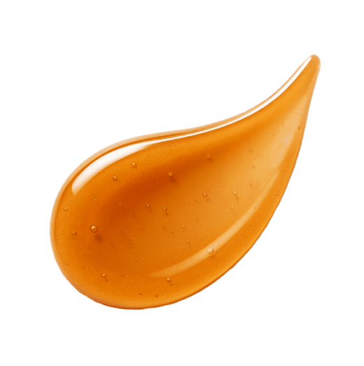 A rich amber-orange gel-like texture with a silky, smooth surface